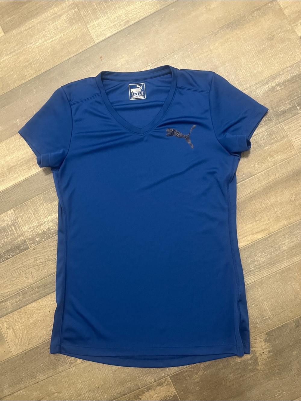 Puma Women's Royal Blue V-Neck Athletic Tee